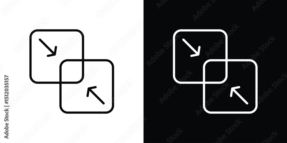 Poster Merge icon. Simple element illustration. outline and flat symbol design