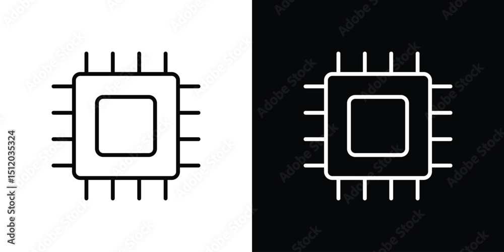 Fototapete Microchip icon. Simple element illustration. outline and flat symbol design