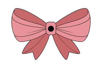 Cute Colorful Ribbon Bow Clipart on White Background
