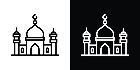 Obraz premium Mosque icon. Simple element illustration. outline and flat symbol design