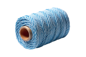 Blue Striped Cotton Bakers Twine Spool Isolated on Transparent Background