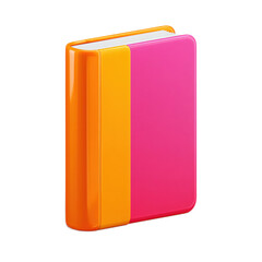 Colorful modern design book with glossy cover in vibrant orange and pink hues, ideal for creative projects and educational materials