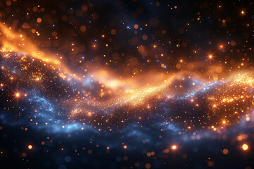 Golden Glitter Bokeh – Close-Up Shimmering Light Effect