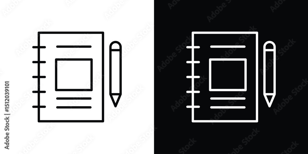 Poster Notebook icon. Simple element illustration. outline and flat symbol design