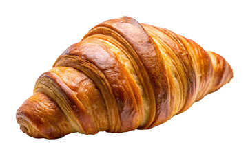 Flaky Buttery Croissant with Golden Crust Isolated on Transparent Background