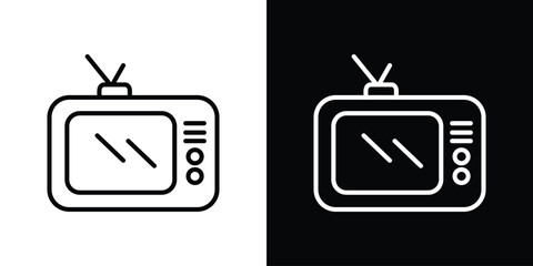 Old television icon. Simple element illustration. outline and flat symbol design