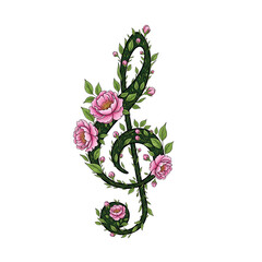 Floral Treble Clef