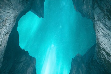 Aurora cave view ethereal sky glow