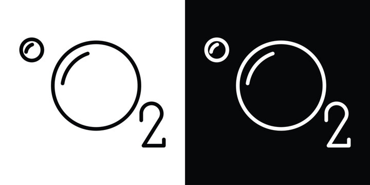 Oxygen O2 icon. Simple element illustration. outline and flat symbol design