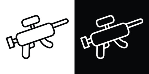 Paintball gun icon. Simple element illustration. outline and flat symbol design