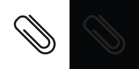 Obraz premium Paperclip icon. Simple element illustration. outline and flat symbol design