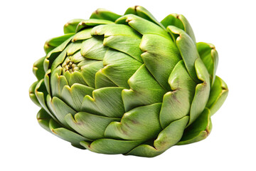 Fototapeta premium Whole Green Artichoke on White Transparent Background