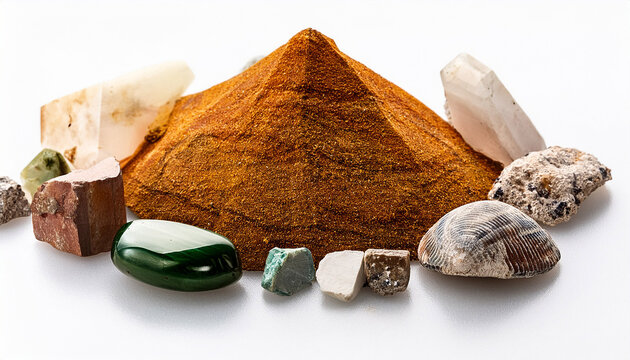 various samples of raw pyrope minerals isolated