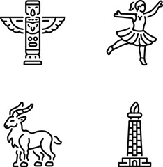 Pack of Linear Style Culture Icons 

