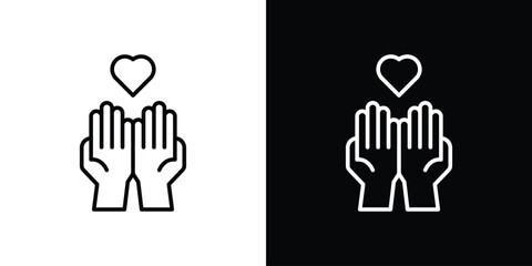 Philanthropy icon. Simple element illustration. outline and flat symbol design