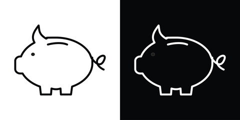 Piggy bank icon. Simple element illustration. outline and flat symbol design