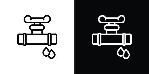 Pipe valve icon. Simple element illustration. outline and flat symbol design