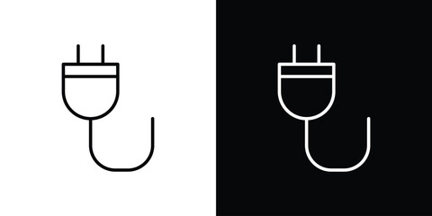 Plug icon. Simple element illustration. outline and flat symbol design