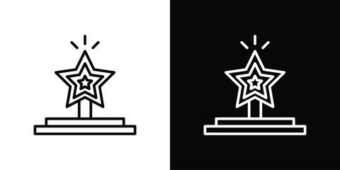 Podium star icon. Simple element illustration. outline and flat symbol design