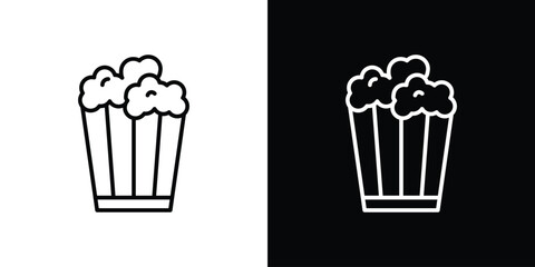 Popcorn icon. Simple element illustration. outline and flat symbol design