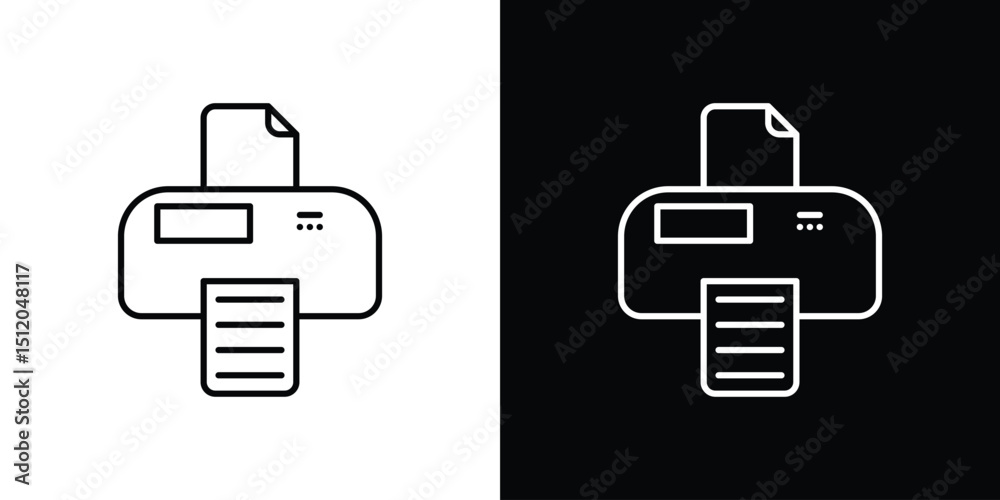Poster Print button icon. Simple element illustration. outline and flat symbol design