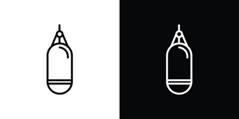 Punching bag icon. Simple element illustration. outline and flat symbol design