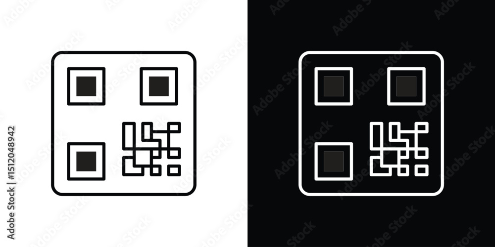 Fototapete QR code icon. Simple element illustration. outline and flat symbol design
