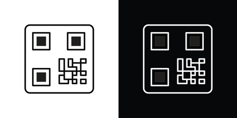 QR code icon. Simple element illustration. outline and flat symbol design
