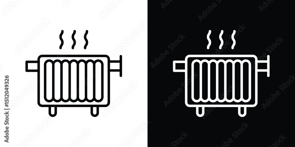 Poster Radiator icon. Simple element illustration. outline and flat symbol design
