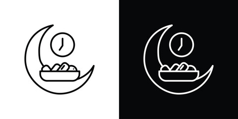 Ramadan iftar icon. Simple element illustration. outline and flat symbol design