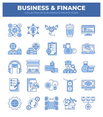 Collection of 25 Business and Finance Icons