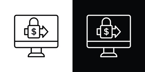 Safe transfer icon. Simple element illustration. outline and flat symbol design