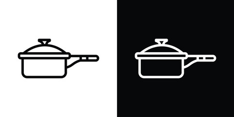 Sauce pan icon. Simple element illustration. outline and flat symbol design