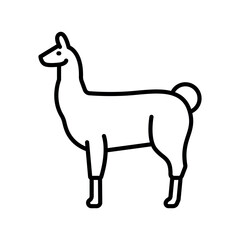 llama black line icon for digital and print projects. South american animals.