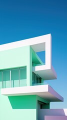 Obraz premium High contrast Modern house architecture building city.