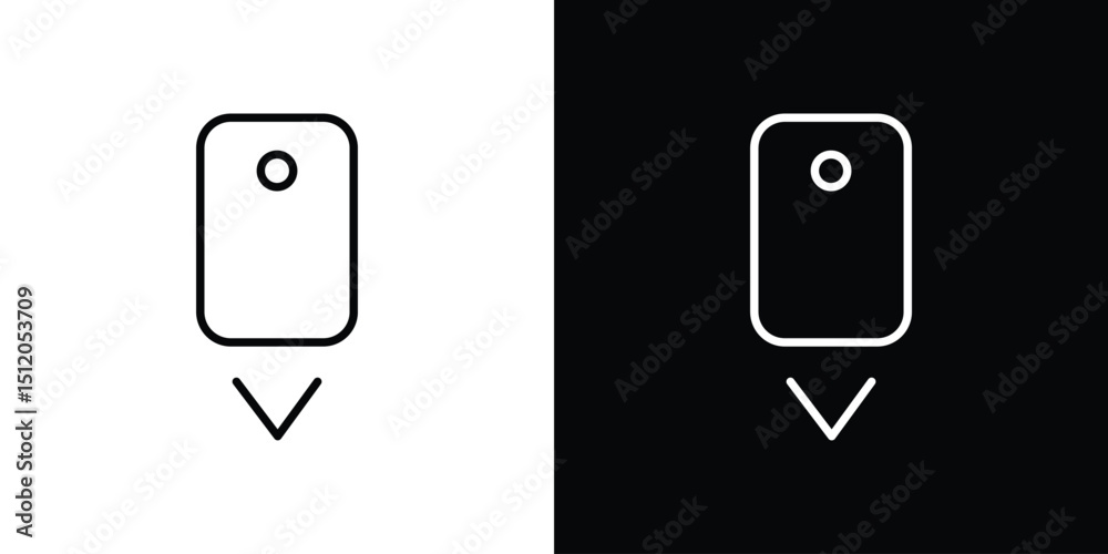 Poster scroll down computer mouse icon. simple element illustration. outline and flat symbol design