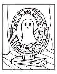 halloween coloring page, line art, Halloween illustration