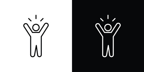 Self confidence icon. Simple element illustration. outline and flat symbol design