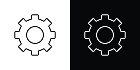 Settings gear icon. Simple element illustration. outline and flat symbol design