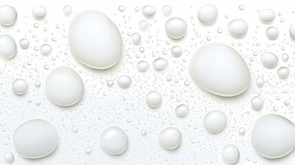 White Water Droplets On A White Background