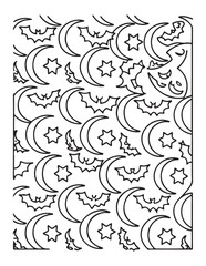 halloween coloring page, line art, halloween illustration