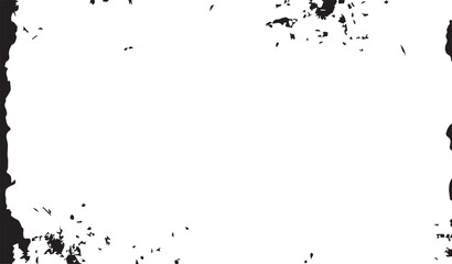 Black ink spots on a white background. Abstract ink splatter design. Grunge texture. Monochrome background.