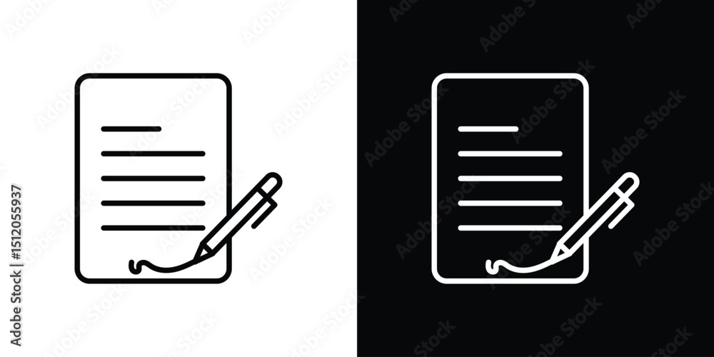 Poster signature file icon. Simple element illustration. outline and flat symbol design