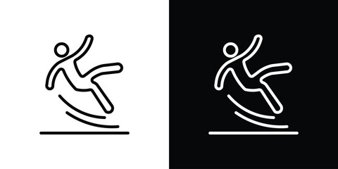 Slippery floor icon. Simple element illustration. outline and flat symbol design