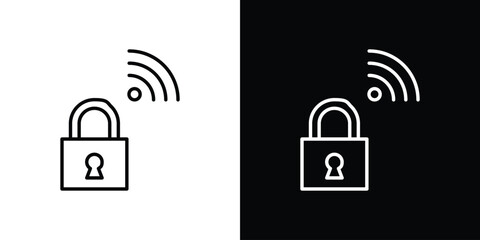 Smart lock icon. Simple element illustration. outline and flat symbol design