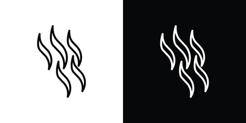 Smoke steam silhouette icon. Simple element illustration. outline and flat symbol design