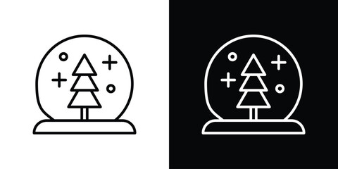 Snow globe icon. Simple element illustration. outline and flat symbol design
