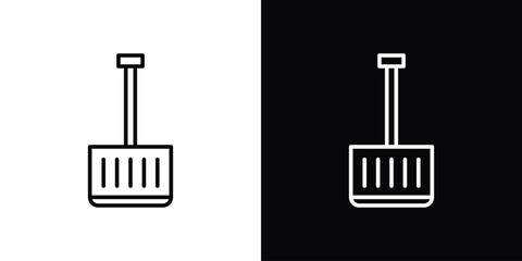 Snow shovel icon. Simple element illustration. outline and flat symbol design