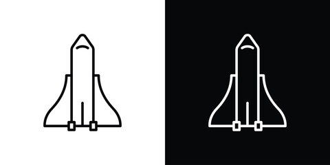 Space shuttle icon. Simple element illustration. outline and flat symbol design