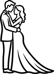 Marriage Icon &ndash; Bride and Groom Silhouette Wedding Invitation Design